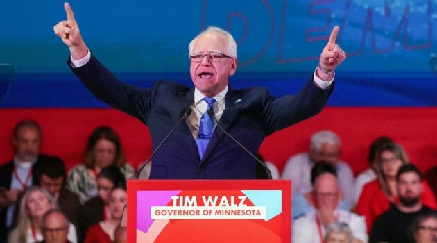 Tim Walz Attacks Trump Administration From Progressive Conference in Spain